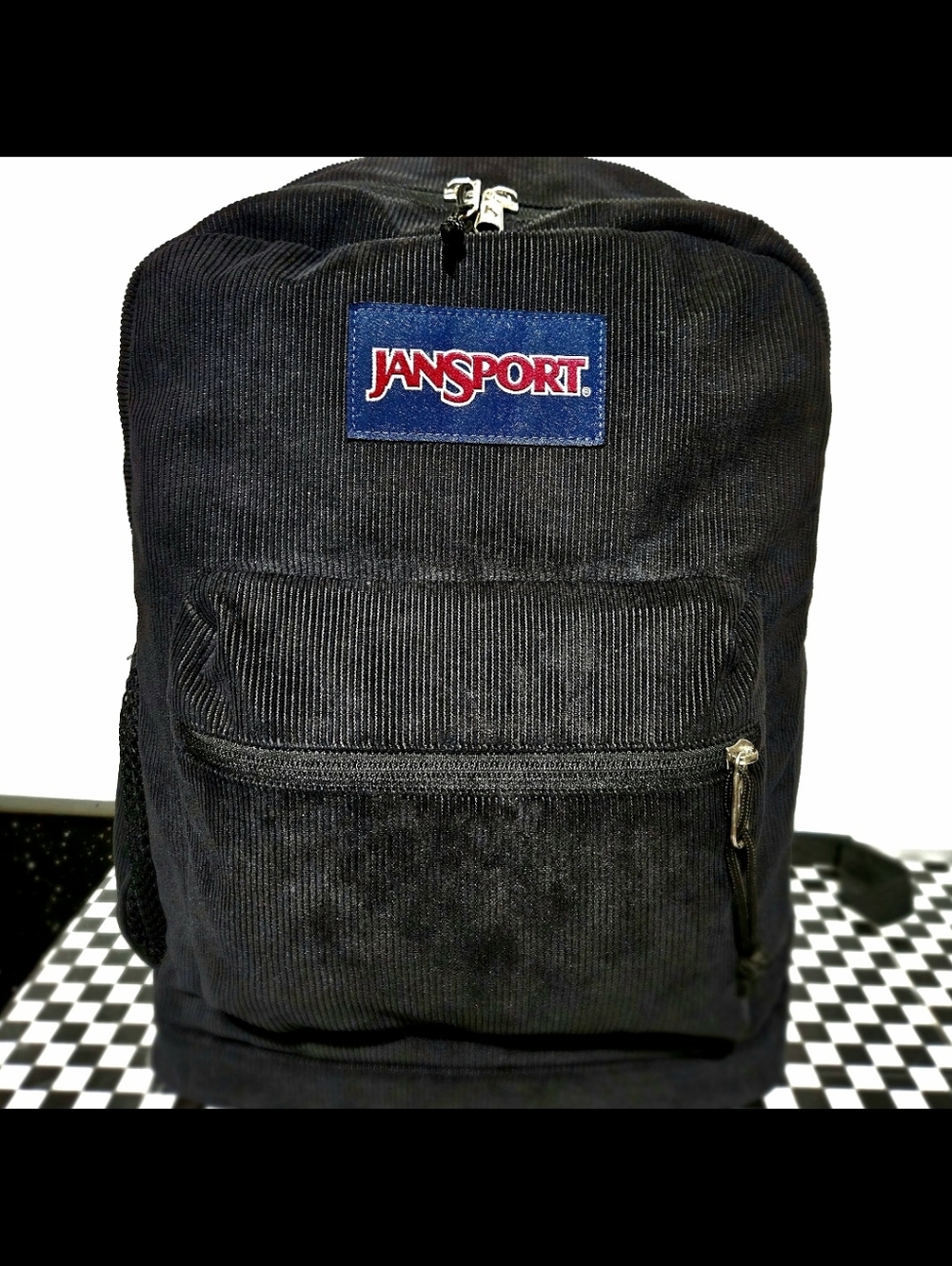 Jansport Black Cordoroy Backpack